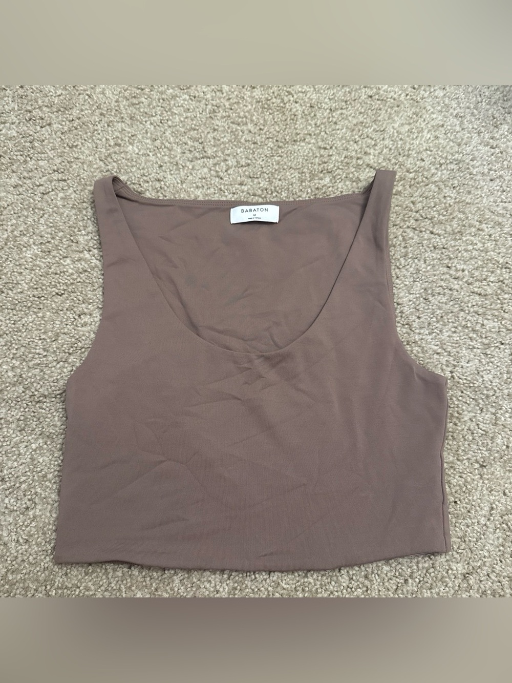 Babaton Mauve-Brown Scoop Neck Tank